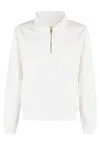 Fortela Zip-up Sweatshirt With Pointed Collar In Off White