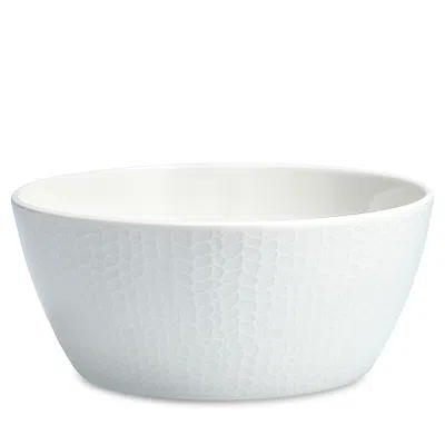 Fortessa Amanda White Embossed Cereal Bowl, Set Of 4