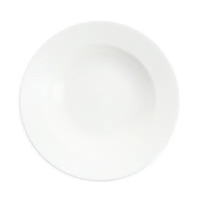 Fortessa Amanda White Embossed Rim Soup Bowl, Set Of 4