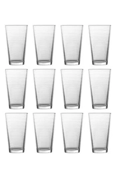 Fortessa Arcade Set Of 12 Highball Glasses In Transparent