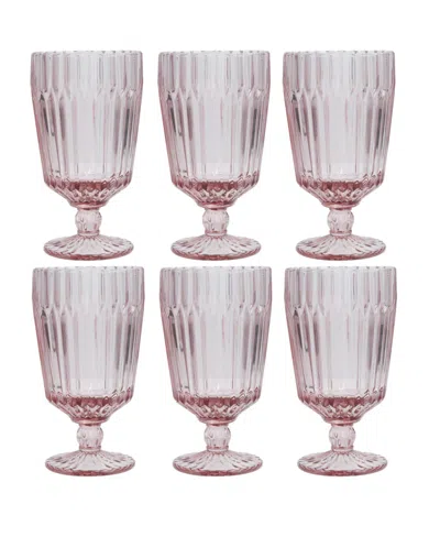 Fortessa Archie 14.2oz, Set Of 6 Goblet Glasses In Pink