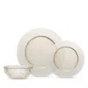 Fortessa Archie Ginger Gold 12 Piece Dinnerware Set In White