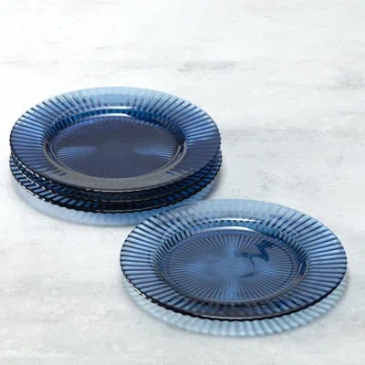 Fortessa Archie Glass, 10.6 Inch Dinner Plate (set Of 4) In Cornflower Blue
