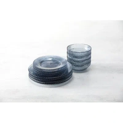 Fortessa Archie Glass, 12 Piece Dinnerware Set (service For 4) In Dusk Gray