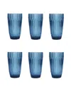 Fortessa Archie Iced Beverage Glasses, Set Of 6 In Cornflower