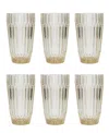 Fortessa Archie Set Of 6 Green Iced Beverage Glasses In Ginger Gold