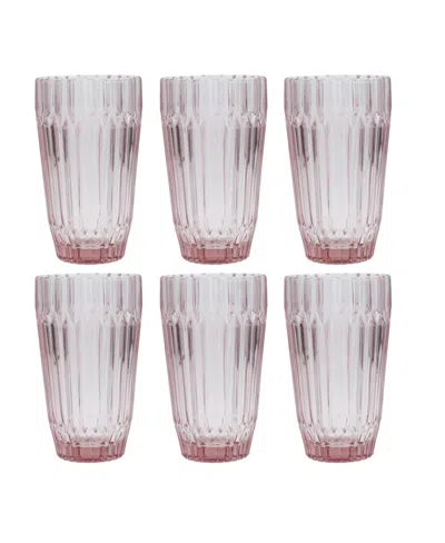 Fortessa Archie Iced Beverage Glasses, Set Of 6 In Pink