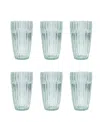 Fortessa Archie Set Of 6 Green Iced Beverage Glasses In Verde