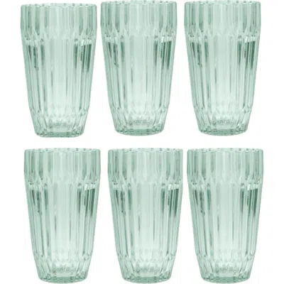 Fortessa Archie Set Of 6 Green Iced Beverage Glasses In Verde