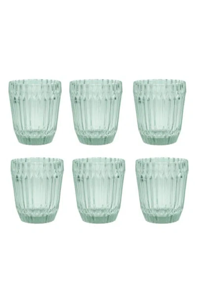 Fortessa Archie Set Of 6 Sage Double Old Fashioned Glasses In Verde