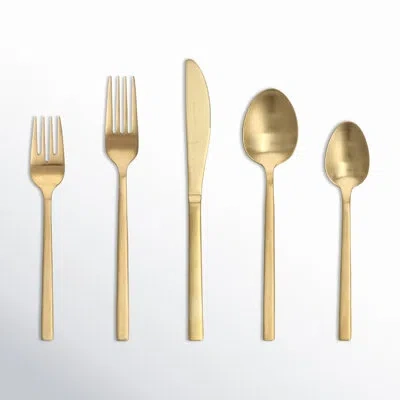 Fortessa Arezzo 18/10 Stainless Steel 20 Piece Flatware Set (service For 4) In Brushed Gold