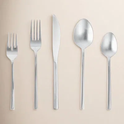 Fortessa Arezzo 5 Piece 18/10 Stainless Steel Flatware Set, Service For 1 In Silver
