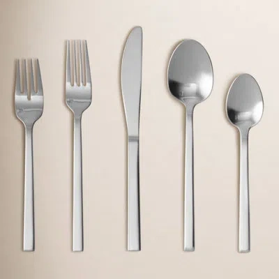 Fortessa Arezzo Brushed 20 Piece 18/10 Stainless Steel Flatware Set, Service For 4
