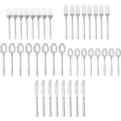 Fortessa Arezzo Brushed 40-piece Flatware Set In Silver