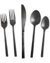 Fortessa Arezzo Brushed Black 20pc Flatware Set In Gray
