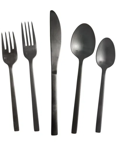 FORTESSA FORTESSA AREZZO BRUSHED BLACK 20PC FLATWARE SET