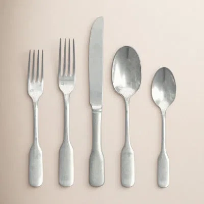 Fortessa Ashton 18/10 Stainless Steel 20 Piece Flatware Set (service For 4) In Antiqued Siver