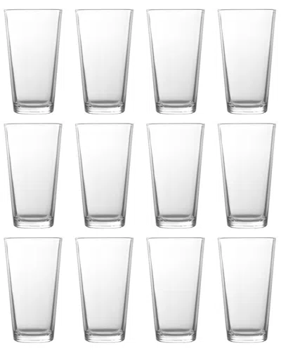Fortessa Arcade Everyday 16oz Stackable Glasses (set Of 12) In Clear