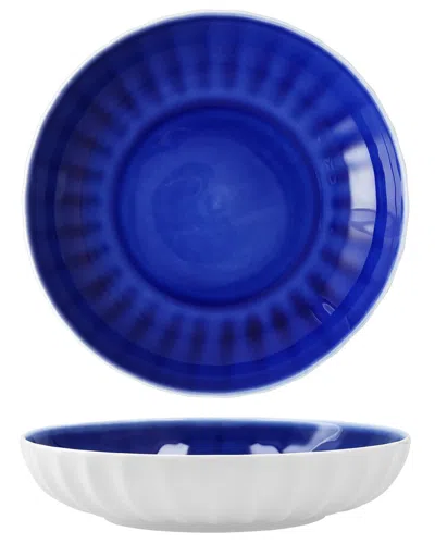Fortessa Bloom Bone China 8.6in 24oz Bowl In Blue
