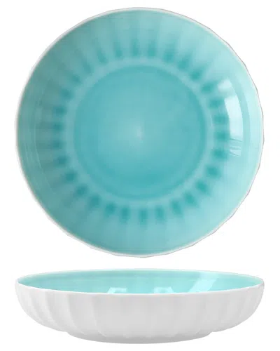 Fortessa Bloom Bone China 8.6in 24oz Bowl In Blue