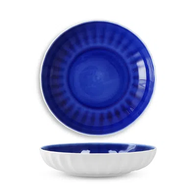 Fortessa Blyss Bone China Cobalt Low Dinner Bowl, Set Of 4 In Blue
