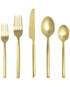 Fortessa Capri 18/10 Stainless Steel 5pc Flatware Set (service For 1) In Gold
