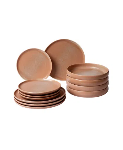Fortessa Cloud Terre Iceland 12-piece Dinnerware Set, Service For 4 In Terra Rosa