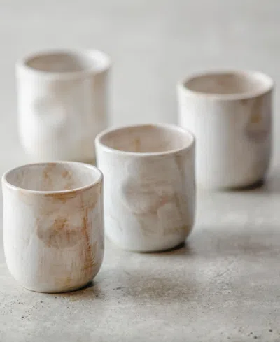Fortessa Cloud Terre No. 2 Coffee Cups, Set Of 4 In White