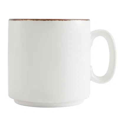 Fortessa D&v Spice Salt Serena Stackable Mug 9.5oz (set Of 24) In Gold,white