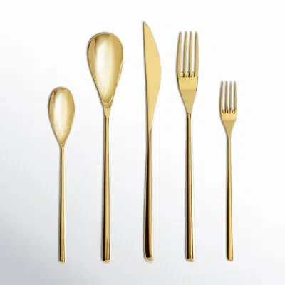 Fortessa Dragonfly 18/10 Stainless Steel 20 Piece Flatware Set (service For 4) In Gold