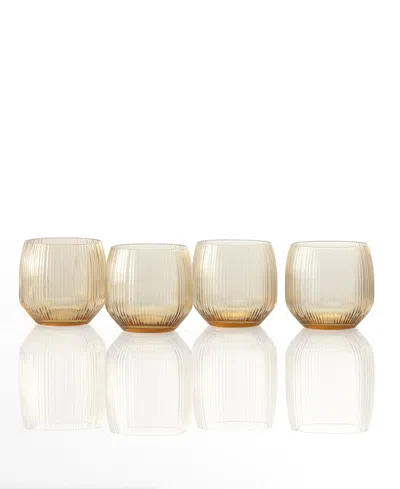 Fortessa Estiva Textured Double Old-fashioned Glasses, Set Of 4 In Yellow