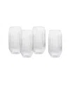 Fortessa Estiva Textured Highball Sparkling Cocktail Glasses, Set Of 4 In Transparent