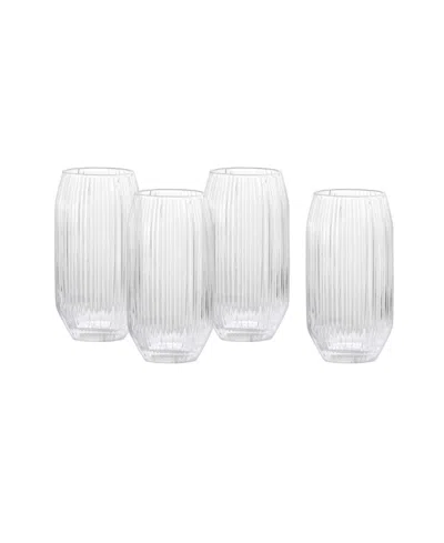 Fortessa Estiva Textured Highball Sparkling Cocktail Glasses, Set Of 4 In Transparent