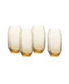 Fortessa Estiva Textured Highball Sparkling Cocktail Glasses, Set Of 4 In Yellow