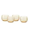 Fortessa Estiva Textured Short Tumbler Glasses, Set Of 4 In Neutral