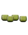 Fortessa Estiva Textured Short Tumbler Glasses, Set Of 4 In Green