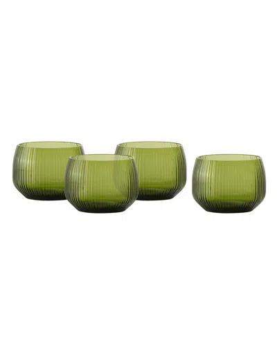 Fortessa Estiva Textured Short Tumbler Glasses, Set Of 4 In Green