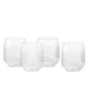 Fortessa Estiva Textured Tall Tumbler Glasses, Set Of 4 In Transparent