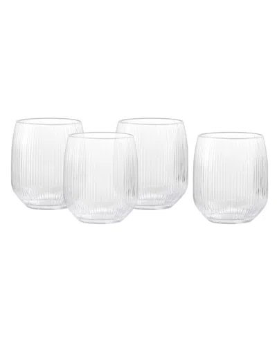 Fortessa Estiva Textured Tall Tumbler Glasses, Set Of 4 In Transparent