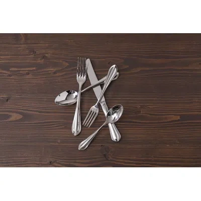Fortessa Forge 5 Piece 18/10 Stainless Steel Flatware Set, Service For 1
