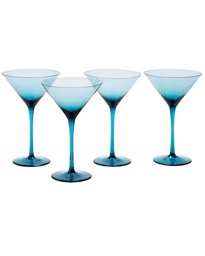 Fortessa Set Of 4 Gala Glass Blue Martini Glasses