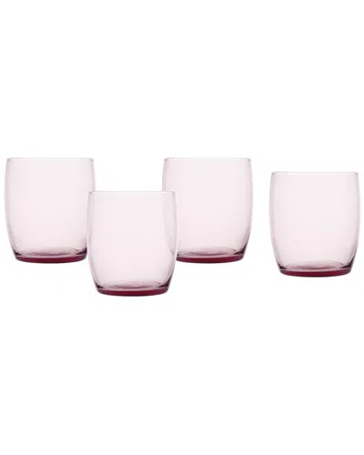 Fortessa Set Of 4 Gala Glass Pink Short Beverage Glasses