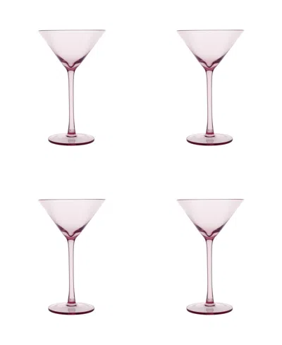 Fortessa Gala Martini Glasses, Set Of 4 In Pink