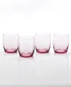Fortessa Gala Short Beverage Glasses, Set Of 4 In Pink