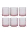 Fortessa Jupiter 13.9 oz Triple Old-fashioned Glass 6-piece Set In Pink