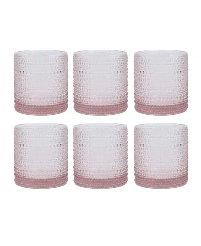 Fortessa Jupiter 13.9 oz Triple Old-fashioned Glass 6-piece Set In Pink