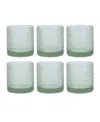 Fortessa Jupiter 13.9 oz Triple Old-fashioned Glass 6-piece Set In Sage
