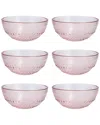 Fortessa Jupiter 6pc Cereal Bowls In Pink