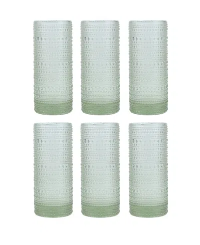 Fortessa Jupiter 10.8 oz Collins Highball Glass 6-piece Set In Sage