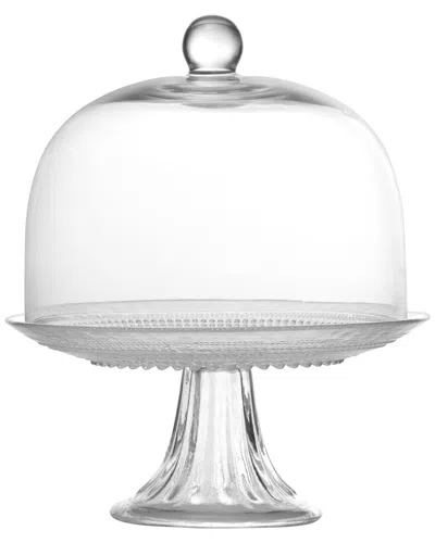 Fortessa Jupiter Glass 8.5in Mini Cake Stand & Dome Set In Purple